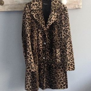 Vintage Betsy Johnson Leopard Coat size petite